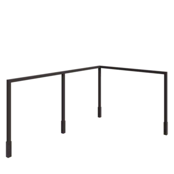 Steel pergola - Corner - 600 x 412 x 230 cm - RAL7016 matt (anthracite grey) - With concrete base
