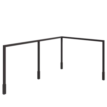 Steel pergola - Corner - 600 x 412 x 230 cm - Other RAL colour - With concrete base