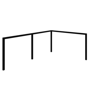 Steel pergola - Corner - 600 x 412 x 230 cm - RAL9005 matt (black) - Without concrete base