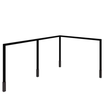Steel pergola - Corner - 600 x 412 x 230 cm - RAL9005 matt (black) - With concrete base