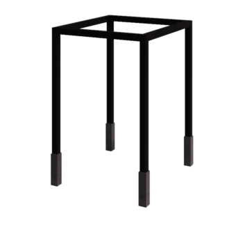 Steel pergola - Square - 224 x 200 x 230 cm - RAL9005 matt (black) - With concrete base