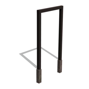 Steel pergola - Straight - 150 x 230 cm - RAL9005 matt (black) - With concrete base