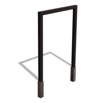 Steel pergola - Straight - 200 x 230 cm - RAL9005 matt (black) - With concrete base