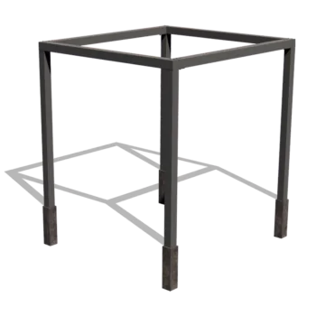 Steel pergola - Square - 274 x 250 x 230 cm - RAL9005 matt (black) - Without concrete base