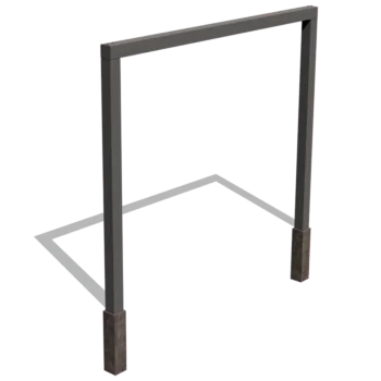 Steel pergola - Straight - 300 x 230 cm - RAL9005 matt (black) - With concrete base