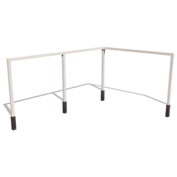 Steel pergola - Corner - 600 x 412 x 230 cm - RAL9005 matt (white) - With concrete base