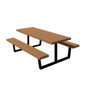 Steel picnic table - Georgia M - 200 x 163 x 75 cm - With Douglas wood