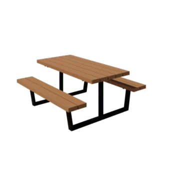 Steel picnic table - Georgia S - 160 x 163 x 75 cm - With Douglas wood