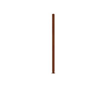 Corten steel fence H - End post with base plate - 190 x 6 x 6 cm