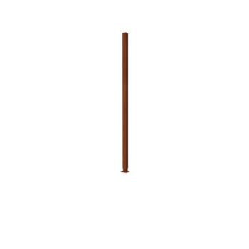 Corten steel fence H - Corner post with base plate - 190 x 6 x 6 cm