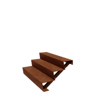 Corten steel garden stairs - 3-steps - 72 x 120 x 51 cm