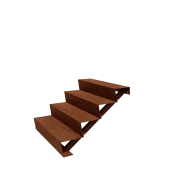 Corten steel garden stairs - 4-steps - 96 x 100 x 68 cm