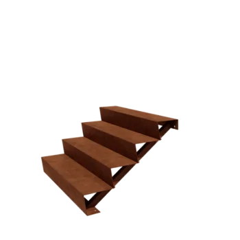 Corten steel garden stairs - 4-steps - 96 x 120 x 68 cm