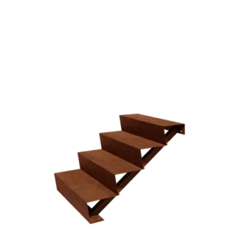 Corten steel garden stairs - 4-steps - 96 x 80 x 68 cm