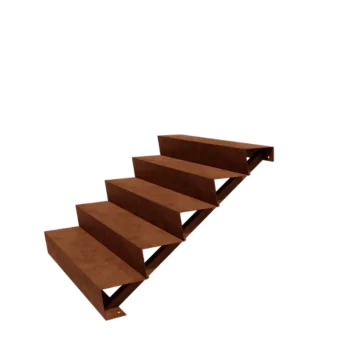 Corten steel garden stairs - 5-steps - 120 x 120 x 85 cm