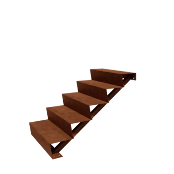 Corten steel garden stairs - 5-steps - 120 x 80 x 85 cm
