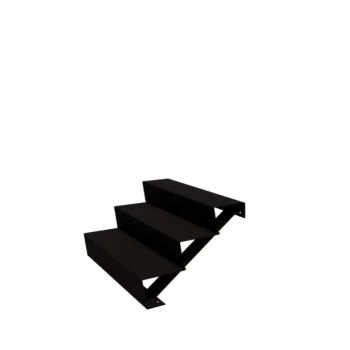 Steel garden stairs - 3-steps - 72 x 100 x 51 cm - RAL9005 matt (black)