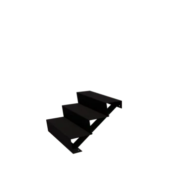 Steel garden stairs - 3-steps - 72 x 80 x 51 cm - RAL9005 matt (black)