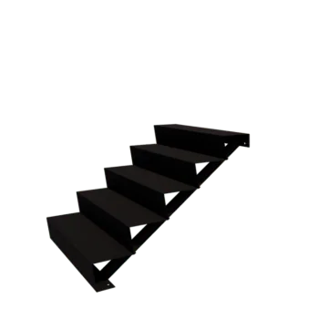 Steel garden stairs - 5-steps - 120 x 100 x 85 cm - RAL9005 matt (black)