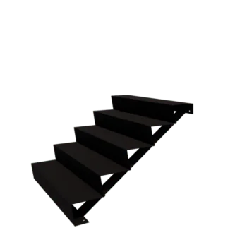 Steel garden stairs - 5-steps - 120 x 120 x 85 cm - RAL9005 matt (black)