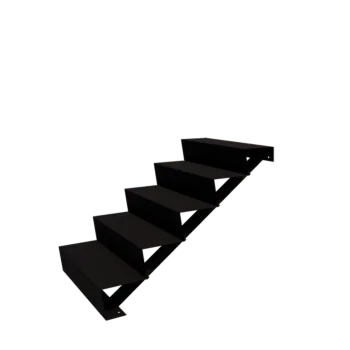Steel garden stairs - 5-steps - 120 x 80 x 85 cm - RAL9005 matt (black)