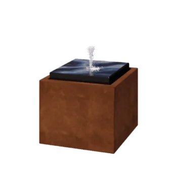 Corten steel Water table - Orin - 50 x 50 x 40 cm - With LED lights