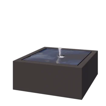 Aluminium Water table - Lyra - 100 x 100 x 40 cm - RAL7016 matt (anthracite grey) - With LED lights