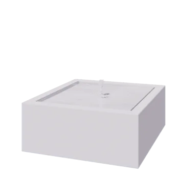 Aluminium Water table - Lyra - 100 x 100 x 40 cm - RAL9005 matt (white) - With LED lights