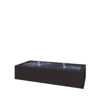 Aluminium Water table - Lyra - 200 x 80 x 40 cm - RAL9005 matt (black) - With LED lights