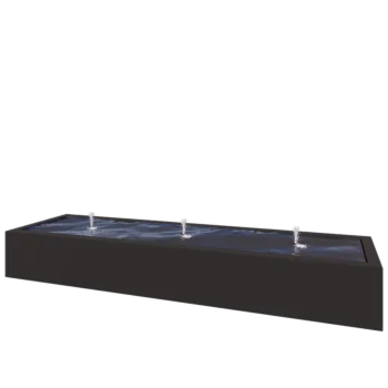 Aluminium Water table - Lyra - 300 x 80 x 40 cm - RAL9005 matt (black) - With LED lights
