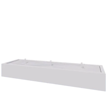 Aluminium Water table - Lyra - 300 x 80 x 40 cm - RAL9005 matt (white) - With LED lights