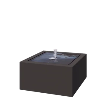 Aluminium Water table - Lyra - 80 x 80 x 40 cm - RAL7016 matt (anthracite grey) - With LED lights