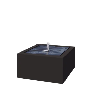 Aluminium Water table - Lyra - 80 x 80 x 40 cm - RAL9005 matt (black) - With LED lights