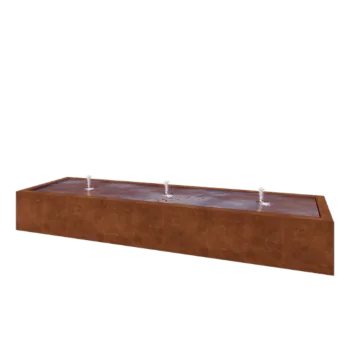 Corten steel Water table - Lyra - 300 x 80 x 40 cm - With LED lights