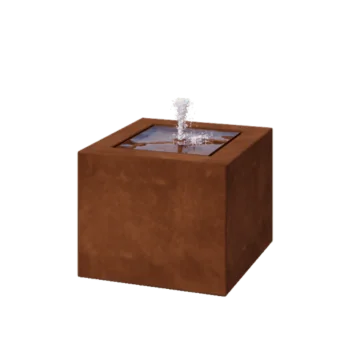 Corten steel Water table - Lyra - 50 x 50 x 40 cm - Without LED lights